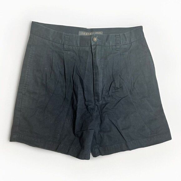 Vintage 80s Guess Classics Sportswear Mens 32 Black Pleated Front Shorts.     Hh - Picture 1 of 5